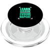Matching Light Teal Aqua Color Graphic T Aqua Light Teal Learn Grow Evolve Repeat Aqua Graphic PopSockets PopGrip per MagSafe