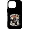 Bear Fishing Beer Lover Lake Custodia per iPhone 16 Pro Bere Birra Cattura Pesce Evitare Persone Pesca