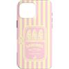 Vertical Lines Pattern Tinned Sardines Custodia per iPhone 16 Pro Max Vintage Sardine Tin Burro Giallo Rosa A Strisce Carino Estate