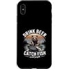 Bear Fishing Beer Lover Lake Custodia per iPhone XS Max Bere Birra Cattura Pesce Evitare Persone Pesca