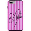 Animal Print Cute And Fun Custodia per iPhone 7 Plus/8 Plus Rosa Candy Stripe Cute Cat Mum