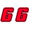 4R Quattroerre.it 13396 Numero Racing 6 Moto GP, Rosso Fluo, 10 x 10 cm (Confezione da 2)