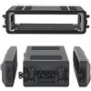 VEVOR Case Rack per Amplificatori, Rack di Rete per Apparecchiature Audio Mixer per DJ 2U 260 mm, Pannelli Anteriori e Posteriori Rimovibili, Valigia Rigida con Rack per Server con Vano Microfono