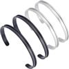 UNICRAFTALE 4 bracciali in acciaio inox scanalato a forma di C in 2 colori, set di bracciali vuoti aperti, per lavori fai da te, con strass di argilla