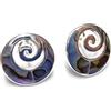 Silberschmuck - BG Orecchini a forma di spirale con conchiglia di abalone, in argento Sterling 925, con confezione regalo