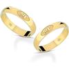 Donipreziosi Set 2 Fedine 50 Anni di Matrimonio in Argento 925 Placcato Oro Giallo, Made in Italy - Coppia di Anelli con Zirconi e Incisione - 50 Anni