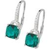 Sovrani Orecchini da donna di Sovrani della collezione Luce. orecchini in argento 925 con cubic zirconia e zircone smeraldo. La chiusura è gancio. Lunghezza: 2 cm.. La referenza è J11046