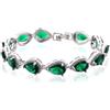 GULICX-larme, braccialetto da donna, catena, argento, con Swarovski, stile alla moda, 18,5 cm, placcato oro bianco, bijoux romantico, rame, colore: verde, cod. L174d