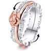 POPLYKE Anelli Fidget Girasole per Ansia 925 Sterling Silver Spinner Anelli per Le Donne Anti Stress Anelli Dell'umore Regali, 7, Argento sterling, Non pietra preziosa