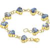 Shrieking Violet Braccialetto placcato oro 18 kt con cuore e fiore vero, non ti scordar di me (blu), 180 month, Resina