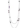 BULINLIN Collana multifilo in argento con pietre naturali per donna, con perle incastonate, gioielli in argento per costume, regalo per la festa della mamma, regalo per lei, 92 cm, Pietra Resina Vetro