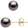 PEARLS & COLORS - Orecchini Vere Perle di Coltura di Tahiti Rotonde 7.5-8 mm - Qualità A+ - disponibile in Oro Giallo e Oro Bianco - Gioilli Donna