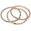 Sovrani Set di bracciali da Donna della Collezione Fashion Mood Tris di bracciali rigidi in Ottone con Finitura Dorata, Colore Oro rosè e rodio. La referenza è j6614.