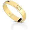 Donipreziosi Fedina 25 Anni di Matrimonio in Argento 925 Placcato Oro Giallo, Made in Italy - Anello Singolo con Zirconi e Incisione - 25 Anni