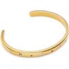 SINGULARU - Bracciale Curve Rainbow. Acciaio con Placcatura in oro 18 kt e zirconia cubica. Gioielli da donna.