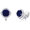 QUKE Orecchini a perno con zirconia cubica da 7 mm, con clip, non forati, per donne e ragazze, 1 cm x 1 cm
