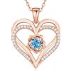 CDE Collana Donna Cuore Regalo Gioielli Donna Pendente Argento S925 Placcata Oro con Pietra di Nascita per Festa Della Mamma Compleanno San Valentino per Lei Mamma Fidanzata Moglie con 5A Cubic Zirconie