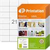 Printation Etichette 70 x 42,4 mm - 10500 Etichette bianche stampabili 70x42,4 / Etichette per indirizzi su 500 fogli a4 adesivi per stampante 3x7-24 Etichette per Foglio, Bianco - 1779 12062 2521