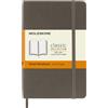 Moleskine Classic Notebook, Taccuino a Righe, Copertina Morbida e Chiusura ad Elastico, Formato Pocket 9 x 14 cm, Colore Marrone Terra, 192 Pagine