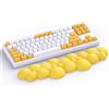 Attack Shark Nuvola Morbido Comodo Poggiapolsi,Supporto Ergonomico Anti-Scivolo Palm Rest,Supporto per Polso della Mano da Scrivania per Tastiera Meccanica TKL/104 Tasti Tastiera da Gioco -Giallo