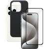 Bundle | custodia nera per telefono & Protezione display | iPhone 15 Pro