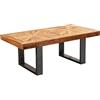 FineBuy Tavolino 105x55x40 cm Legno Massello di Mango con Motivo a Stella