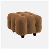 sweeek Poggiapiedi Bouclé Strutturata per Divano a 2 posti Mostarda - 69x59x48 cm