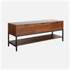 sweeek Mobile TV in Noce con 3 cassetti, 130cm, Walnut, Marrone, 130x40x53.5 cm