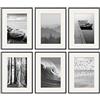 PHOTOLINI Set di 6 cornici per Foto da 30x40 cm con passe-partout 20x30 cm Nero in Alluminio Moderne con Vetro Acrilico Accessori Inclusi/Collage Foto/Galleria Fotografica