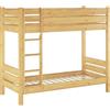 Erst-Holz Letto a castello in Pino anche PER ADULTI 80X190 nicchia 100cm divisibile 60.16-08-190T100