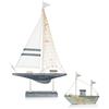 com-four® 2X veliero Decorativo Marittimo in Legno di Varie Dimensioni - Barca Decorativa in Legno con Un Tocco mediterraneo [la Selezione dei Colori Varia!] (02 Pezzi - Deco Mix Nave)