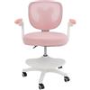 OMGGYER Sedia da scrivania per bambini dai 6 anni in su, regolabile in altezza, per bambini, ergonomica, con braccioli, schienale e ruote, per ragazzi e ragazze (rosa)