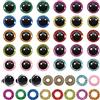 TOAOB THE ONE AND ONLY BABY TOAOB 120 Paia Occhi di Sicurezza in Plastica 12 mm con Colorate Rotondi Glitter Rondelle per Creazione Bambole Pupazzi Artigianato Fai da Te