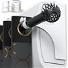 La Maison Dorée Set di 2 supporti per tende senza foratura, per bagagliaio delle tapparelle, fissaggio adesivo, supporto per asta per tenda senza foratura, in metallo solido, adatto per asta da 19 a 28 mm (bianco)