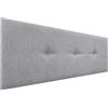 DHOME Testiera Imbottita in Tessuto Luxury Liscio con Bottoni Testiere Letto di Lusso (Silver Grey, 135x50cm)