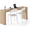 Mobili Fiver, Scrivania Evolution 180x40, Rovere Naturale con Due Gambe, Nobilitato, Scrivania moderna per Camera, Ufficio, Made in Italy