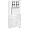 HOMCOM Credenza Cucina Alta Mobile Dispensa in MDF 68.6x40x164 cm Bianco