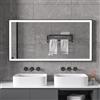 Quality Heating Specchio con cornice nera, LED anti-appannamento, 60 x 120 cm