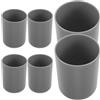 Generic 6 Pezzi Set da 6 Bicchieri Infrangibili in Plastica Grigia per Bagno, Tazze Riutilizzabili per Collutorio e Porta Spazzolino, Leggeri e Portatili per Uso Domestico, Viaggi e