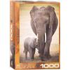 Empireposter puzzle da 1000 pezzi - Puzzle - Mamma elefante con bambino + set di 3 accessori per puzzle DeLuxe