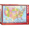 Empireposter puzzle da 1000 pezzi - Puzzle - Mappa degli Stati Uniti + cornice in alluminio per puzzle da 1000 pezzi