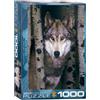 Empireposter puzzle da 1000 pezzi - Puzzle - Natura selvaggia lupo grigio + cornice in alluminio per 1000 pezzi