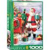 Empireposter puzzle da 1000 pezzi - Puzzle - Babbo Natale con slitta di Simon Tread + Cornice in alluminio per puzzle da 1000 pezzi