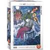 Empireposter puzzle da 1000 pezzi - Puzzle - Marc Chagall - Il violinista blu + cornice in alluminio per puzzle da 1000 pezzi
