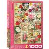 Empireposter puzzle da 1000 pezzi - Puzzle - Vintage Rose Advertising Art Deco + Set di 3 accessori per puzzle DeLuxe