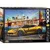 Empireposter puzzle da 1000 pezzi - Puzzle - Corvette Z 06 a New York + cornice in alluminio per puzzle da 1000 pezzi