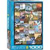 Empireposter puzzle da 1000 pezzi - Puzzle - Arte vintage - Fari americani + cornice in alluminio per 1000 pezzi