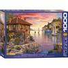Empireposter puzzle da 1000 pezzi - Puzzle - Romantico porto mediterraneo di Dominic Davison + Cornice in alluminio per puzzle da 1000 pezzi
