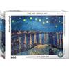 Empireposter puzzle da 1000 pezzi - Puzzle - Van Gogh - Notte stellata sul Rodano + cornice in alluminio per puzzle da 1000 pezzi