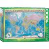 Empireposter puzzle da 1000 pezzi - Puzzle - Mappa del mondo - Mappa del mondo + cornice in alluminio per 1000 pezzi